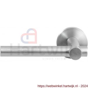 GPF Bouwbeslag RVS 1025.09-00L/R Roto deurkruk gatdeel op ronde rozet 50x8 mm links-rechtswijzend RVS mat geborsteld - H21010006 - afbeelding 1