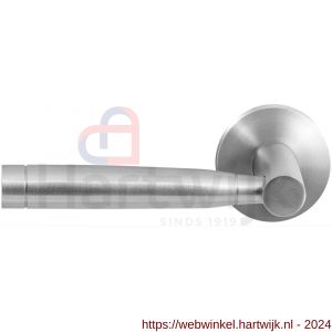 GPF Bouwbeslag RVS 1030.09-00L/R Puna deurkruk gatdeel op ronde rozet 50x8 mm links-rechtswijzend RVS mat geborsteld - H21010007 - afbeelding 1