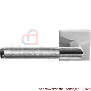 GPF Bouwbeslag RVS 1055.09/49-02L/R Haka Duo deurkruk gatdeel op ronde rozet 50x50x8 mm links-rechtswijzend RVS mat geborsteld-RVS gepolijst - H21013820 - afbeelding 1