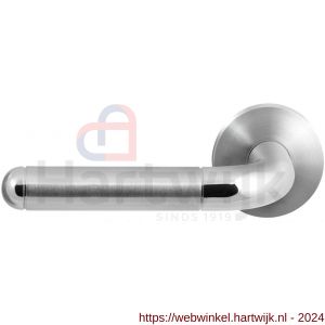 GPF Bouwbeslag RVS 1060.09/49-00L/R Maku Duo deurkruk gatdeel op ronde rozet 50x8 mm links-rechtswijzend RVS mat geborsteld-RVS gepolijst - H21013824 - afbeelding 1