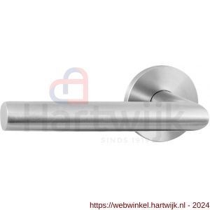 GPF Bouwbeslag Entree 115VRL L-haaks model 19 mm deurkruk gatdeel op rozet 53x6 mm linkswijzend RVS mat geborsteld - H21010020 - afbeelding 1