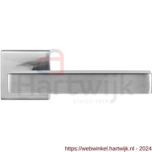 GPF Bouwbeslag RVS 1302.09-02R Zakimet deurkruk gatdeel op vierkante rozet 50x50x8 mm rechtswijzend RVS mat geborsteld - H21010029 - afbeelding 1