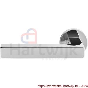 GPF Bouwbeslag RVS 1302.49-00L/R Zaki+ deurkruk gatdeel op ronde rozet links-rechtswijzend RVS gepolijst - H21013829 - afbeelding 1