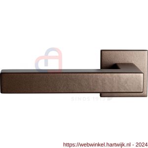GPF Bouwbeslag Anastasius 1302.A2 L Zaki+ deurkruk gatdeel op vierkante rozet 50x50x8 mm linkswijzend Bronze blend - H21010032 - afbeelding 1