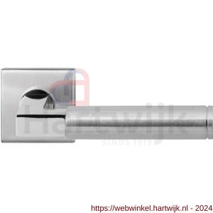 GPF Bouwbeslag RVS 2080.09/49-02L/R Kuri Duo deurkruk gatdeel op vierkant rozet 50x50x8 mm links-rechtswijzend RVS mat geborsteld-RVS gepolijst - H21013852 - afbeelding 1