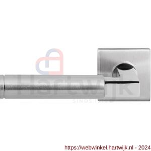 GPF Bouwbeslag RVS 2080.09/49-02L/R Kuri Duo deurkruk gatdeel op vierkant rozet 50x50x8 mm links-rechtswijzend RVS mat geborsteld-RVS gepolijst - H21013851 - afbeelding 1