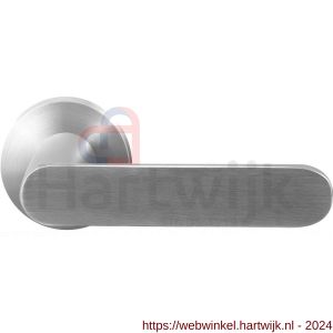 GPF Bouwbeslag RVS 2095.09/49-00 Knipo deurkruk op ronde rozet 50x8 mm RVS mat geborsteld-RVS gepolijst - H21013858 - afbeelding 1
