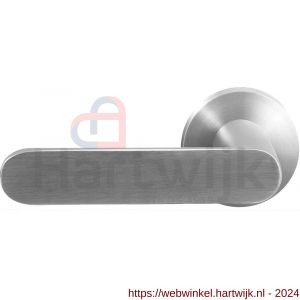 GPF Bouwbeslag RVS 2095.09/49-00L/R Knipo deurkruk gatdeel op ronde rozet 50x8 mm links-rechtswijzend RVS mat geborsteld-RVS gepolijst - H21013859 - afbeelding 1