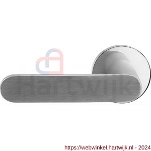 GPF Bouwbeslag RVS 2095.49/09-00L/R Knipo deurkruk gatdeel op ronde rozet 50x8 mm links-rechtswijzend RVS gepolijst-RVS mat geborsteld - H21013861 - afbeelding 1