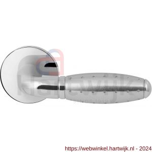 GPF Bouwbeslag RVS 3000.49/09-00 Knipo deurkruk op ronde rozet 50x8 mm RVS gepolijst-RVS mat geborsteld - H21013864 - afbeelding 1