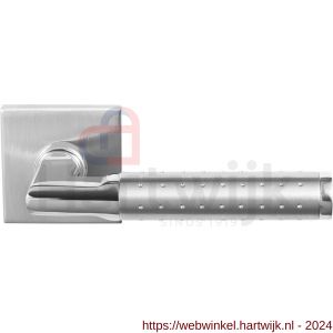 GPF Bouwbeslag RVS 3010.09/49-02 Taura Duo deurkruk op vierkante rozet 50x50x8 mm RVS mat geborsteld-RVS gepolijst - H21013866 - afbeelding 1