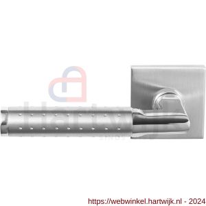 GPF Bouwbeslag RVS 3010.09/49-02L/R Taura Duo deurkruk gatdeel op vierkante rozet RVS mat geborsteld-RVS gepolijst 50x50x8 mm links-rechtswijzend - H21013867 - afbeelding 1