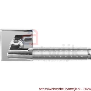 GPF Bouwbeslag RVS 3010.49/09-02 Taura Duo deurkruk op vierkante rozet 50x50x8 mm RVS gepolijst-RVS mat geborsteld - H21013868 - afbeelding 1