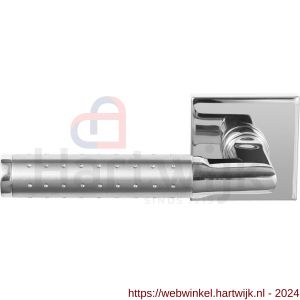 GPF Bouwbeslag RVS 3010.49/09-02L/R Taura Duo deurkruk gatdeel op vierkante rozet 50x50x8 mm links-rechtswijzend RVS gepolijst-RVS mat geborsteld - H21013869 - afbeelding 1