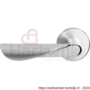 GPF Bouwbeslag RVS 3020.49/09-00L Moana deurkruk gatdeel op ronde rozet 50x8 mm linkswijzend RVS gepolijst-RVS mat geborsteld - H21013874 - afbeelding 1
