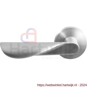 GPF Bouwbeslag RVS 3022.09-00L Moana deurkruk gatdeel op ronde rozet 50x8 mm linkswijzend RVS - H21010085 - afbeelding 1