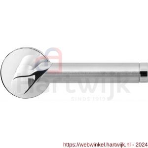 GPF Bouwbeslag RVS 3025.49/09-00 Horo Duo deurkruk op ronde rozet 50x8 mm RVS gepolijst-RVS mat geborsteld - H21013879 - afbeelding 1
