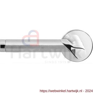 GPF Bouwbeslag RVS 3025.49/09-00L Horo Duo deurkruk gatdeel op ronde rozet 50x8 mm linkswijzend RVS gepolijst-RVS mat geborsteld - H21013880 - afbeelding 1