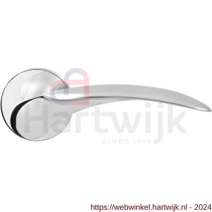 GPF Bouwbeslag RVS 3037.49/09-00 Kai Duo deurkruk op ronde rozet 50x8 mm RVS gepolijst-RVS mat geborsteld - H21013891 - afbeelding 1