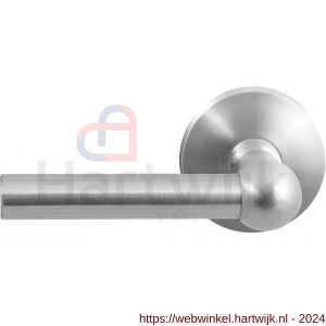 GPF Bouwbeslag RVS 3040.09-00L/R Hipi deurkruk gatdeel op ronde rozet 50x8 mm links-rechtswijzend RVS mat geborsteld - H21010089 - afbeelding 1