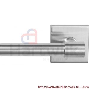 GPF Bouwbeslag RVS 3041.09-02L Hipi Deux deurkruk gatdeel op vierkante rozet 50x50x8 mm linkswijzend RVS mat geborsteld - H21010092 - afbeelding 1