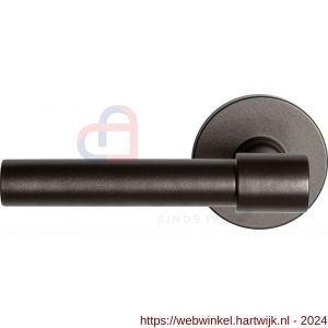 GPF Bouwbeslag Anastasius 3041.A1-05 L Hipi Deux deurkruk 103 mm op ronde rozet 50x6 mm linkswijzend Dark blend - H21010094 - afbeelding 1
