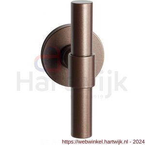 GPF Bouwbeslag Anastasius 3046.A2-05 L Hipi Deux kruiskruk gatdeel 103 mm op ronde rozet 50x6 mm linkswijzend Bronze blend - H21010116 - afbeelding 1