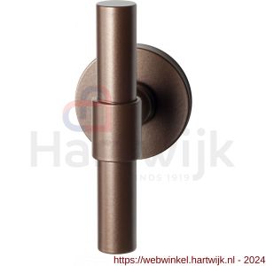 GPF Bouwbeslag Anastasius 3046.A2-05 R Hipi Deux kruiskruk gatdeel 103 mm op ronde rozet 50x6 mm rechtswijzend Bronze blend - H21010117 - afbeelding 1