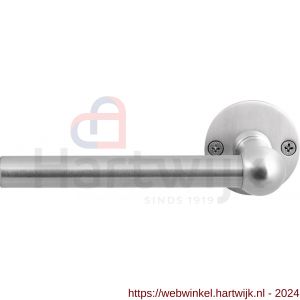 GPF Bouwbeslag RVS 3050.09-06L/R Hipi deurkruk gatdeel op ronde rozet 50x2 mm links-rechtswijzend RVS mat geborsteld - H21010130 - afbeelding 1