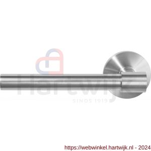 GPF Bouwbeslag RVS 3051.09-00L/R Hipi Deux deurkruk gatdeel op ronde rozet 50x8 mm links-rechtswijzend RVS mat geborsteld - H21010131 - afbeelding 1