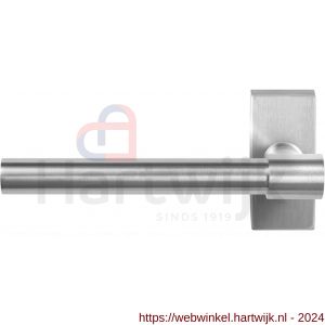 GPF Bouwbeslag RVS 3051.09-01L Hipi Deux deurkruk gatdeel op rechthoekige rozet 70x32x10 mm linkswijzend RVS mat geborsteld - H21010132 - afbeelding 1