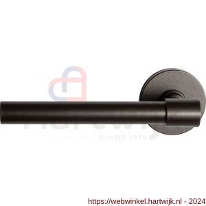 GPF Bouwbeslag Anastasius 3051.A1-05 L Hipi Deux deurkruk gatdeel 139 mm op ronde rozet 50x6 mm linkswijzend Dark blend - H21010138 - afbeelding 1