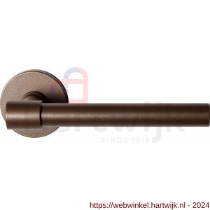 GPF Bouwbeslag Anastasius 3051.A2-05 R Hipi Deux deurkruk gatdeel 139 mm op ronde rozet 50x6 mm rechtswijzend Bronze blend - H21010141 - afbeelding 1