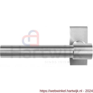 GPF Bouwbeslag RVS 3052.09-01L Hipi Deux+ deurkruk gatdeel op rechthoekige rozet 70x32x10 mm linkswijzend RVS mat geborsteld - H21010147 - afbeelding 1