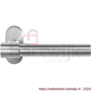 GPF Bouwbeslag RVS 3052.09-04R Hipi Deux+ deurkruk gatdeel op ovale rozet 70x32x10 mm rechtswijzend RVS mat geborsteld - H21010152 - afbeelding 1