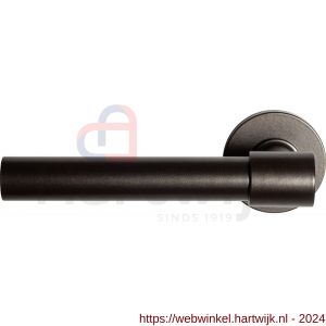 GPF Bouwbeslag Anastasius 3052.A1-00 L/R Hipi Deux+ deurkruk gatdeel 141,5 mm op ronde rozet 50x8 mm links-rechtswijzend Dark blend - H21010153 - afbeelding 1