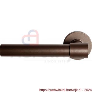 GPF Bouwbeslag Anastasius 3052.A2-00 L/R Hipi Deux+ deurkruk gatdeel 141,5 mm op ronde rozet 50x8 mm links-rechtswijzend Bronze blend - H21010154 - afbeelding 1