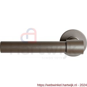 GPF Bouwbeslag Anastasius 3052.A3-00 L/R Hipi Deux+ deurkruk gatdeel 141,5 mm op ronde rozet 50x8 mm links-rechtswijzend Mocca blend - H21010155 - afbeelding 1