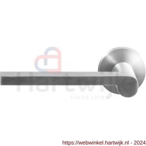 GPF Bouwbeslag RVS 3105.09-00L Tinga deurkruk gatdeel op ronde rozet 50x8 mm linkswijzend RVS mat geborsteld - H21010163 - afbeelding 1