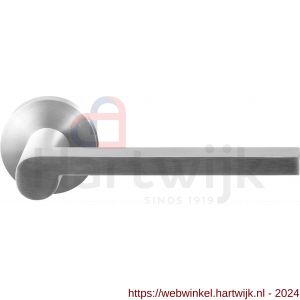 GPF Bouwbeslag RVS 3105.09-00R Tinga deurkruk gatdeel op ronde rozet 50x8 mm rechtswijzend RVS mat geborsteld - H21010164 - afbeelding 1