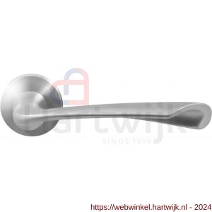 GPF Bouwbeslag RVS 3120.09-00 Kore deurkruk op ronde rozet 50x8 mm RVS mat geborsteld - H21009285 - afbeelding 1