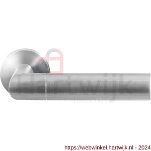 GPF Bouwbeslag RVS 3140.09-00 Nana deurkruk op ronde rozet 50x8 mm RVS mat geborsteld - H21009288 - afbeelding 1