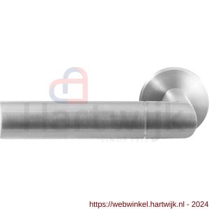 GPF Bouwbeslag RVS 3140.09-00L/R Nana deurkruk gatdeel op ronde rozet 50x8 mm links-rechtswijzend RVS mat geborsteld - H21010177 - afbeelding 1