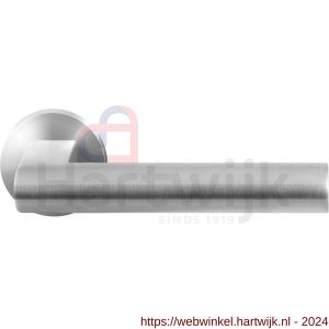 GPF Bouwbeslag RVS 3145.09-00 Umu deurkruk op ronde rozet 50x8 mm RVS mat geborsteld - H21009290 - afbeelding 1