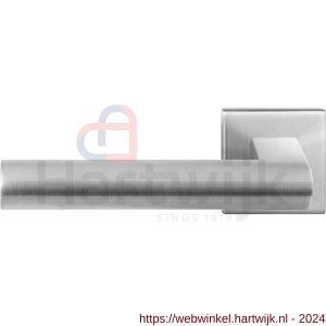 GPF Bouwbeslag RVS 3145.09-02L Umu deurkruk gatdeel op vierkante rozet 50x50x8 mm linkswijzend RVS mat geborsteld - H21010181 - afbeelding 1