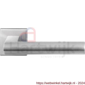 GPF Bouwbeslag RVS 3145.09-02R Umu deurkruk gatdeel op vierkante rozet 50x50x8 mm rechtswijzend RVS mat geborsteld - H21010182 - afbeelding 1