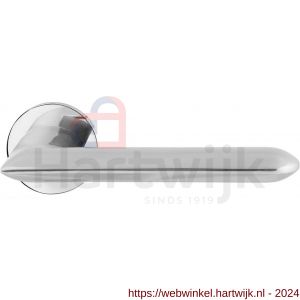 GPF Bouwbeslag RVS 3152.49-00R Wini deurkruk gatdeel op ronde rozet 50x8 mm rechtswijzend RVS gepolijst - H21013927 - afbeelding 1