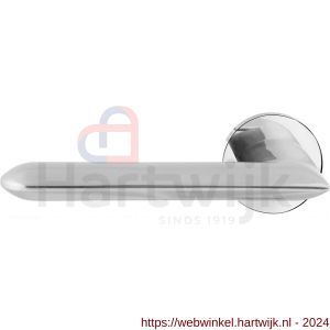 GPF Bouwbeslag RVS 3152.49-00L Wini deurkruk gatdeel op ronde rozet 50x8 mm linkswijzend RVS gepolijst - H21013926 - afbeelding 1
