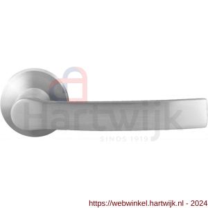 GPF Bouwbeslag RVS 3155.09-00 Kokoru deurkruk op ronde rozet 50x8 mm RVS mat geborsteld - H21009293 - afbeelding 1