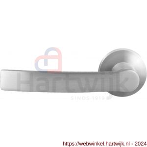 GPF Bouwbeslag RVS 3155.09-00L/R Kokoru deurkruk gatdeel op ronde rozet 50x8 mm links-rechtswijzend RVS mat geborsteld - H21010185 - afbeelding 1